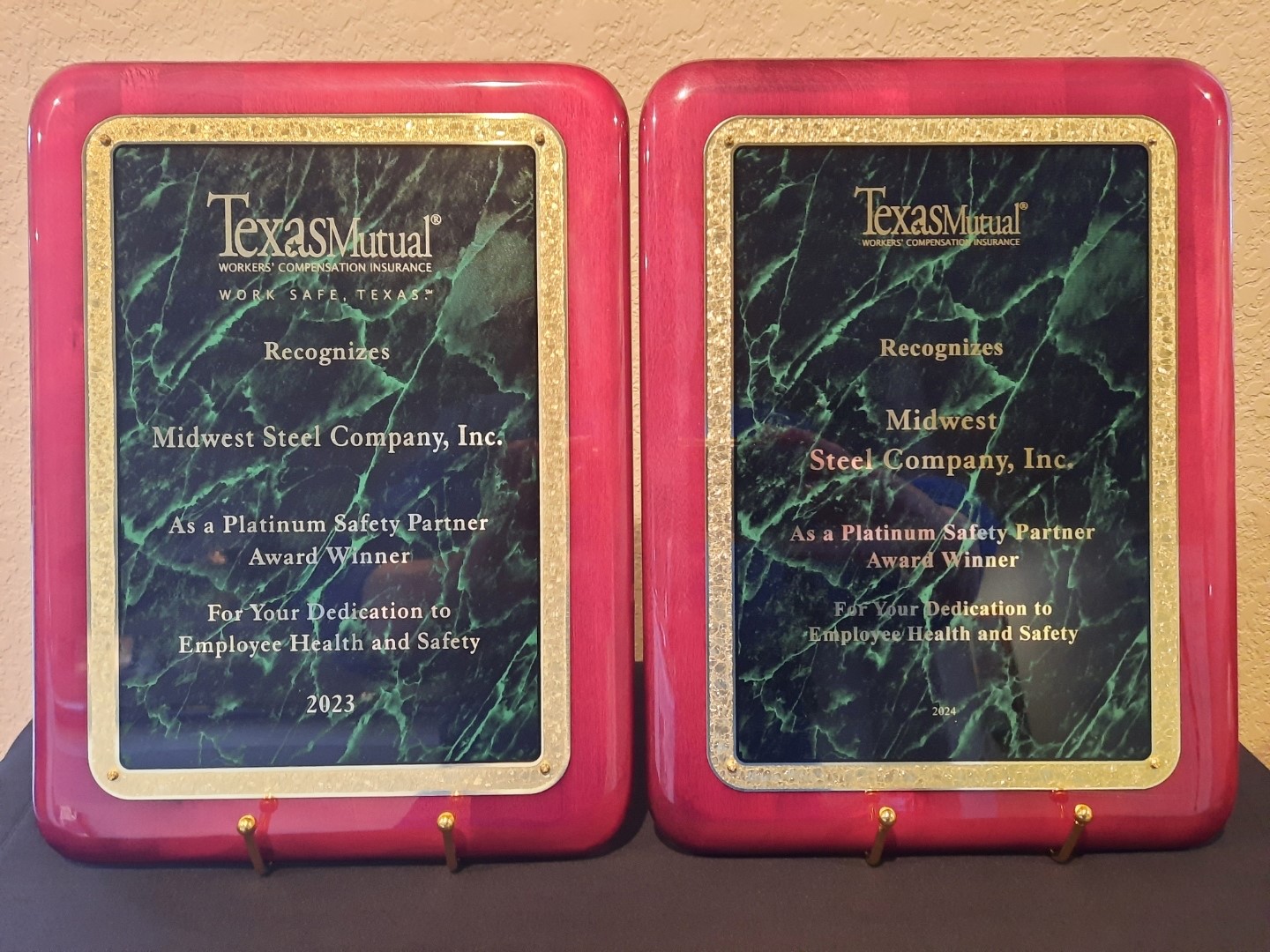 Texas Mutual Plantinum Safety Award Pics